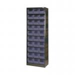 Metal Bin Cupboard with 30 Polypropylene Bins Dark Grey Black 371834 SBY19127