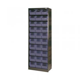 Metal Bin Cupboard with 30 Polypropylene Bins Dark Grey Black 371834 SBY19127