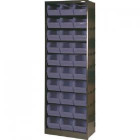 Metal Bin Cupboard With 30 Polypropylene Bins Dark Grey Black 371834 SBY19127