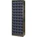 Metal Bin Cupboard With 48 Polypropylene Bins Dark Grey Black 371835