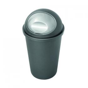 Casa Bullet Silver Roll Top Plastic Bin (Capacity for up to 50 litres) 374963 SBY20756