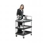 3 Tier Black W832xD546xH1041mm Deep Ledge Trolley 375055 SBY20826