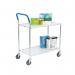 Metallic Grey and White Zinc Plated 2 Tier Service Trolley 375424 SBY21095