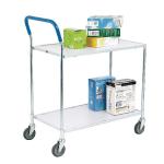 Metallic Grey and White Zinc Plated 2 Tier Service Trolley 375424 SBY21095