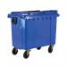 Wheelie Bin with Flat Lid 1100 Litre Blue (Dimensions: H1450xW1400xD1200mm) 377394 SBY21999