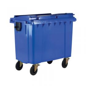 Wheelie Bin with Flat Lid 1100 Litre Blue (Dimensions: H1450xW1400xD1200mm) 377394 SBY21999