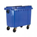 Wheelie Bin with Flat Lid 1100 Litre Blue (Dimensions: H1450xW1400xD1200mm) 377394 SBY21999