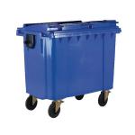 Wheelie Bin with Flat Lid 1100 Litre Blue (Dimensions: H1450xW1400xD1200mm) 377394 SBY21999