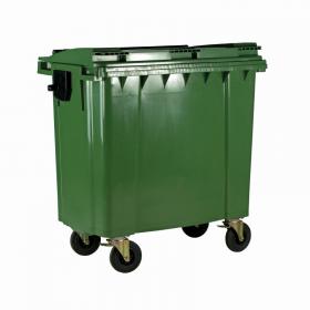 Wheelie Bin with Flat Lid 1100 Litre Green (Made of UV stabilised polyethylene) 377395 SBY22000