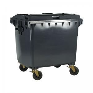 VFM Wheelie Bin with Flat Lid 1100 Litre Grey Dimensions