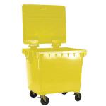 Wheelie Bin With Flat Lid 1100 Litre Yellow 377397 SBY22002