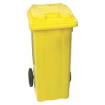 Yellow Clinical Waste 2 Wheel Refuse Container 240 Litres 377919 SBY22240