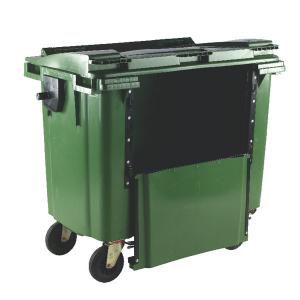 Wheelie Bin with Drop Down Front 1100 Litre Green 377975 SBY22287