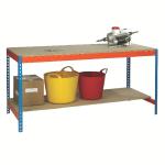 Blue and Orange Workbench With Lower Shelf L1800xW750xD900mm 378931 SBY22560