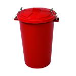 Light Duty Dustbin With Lid 90 Litre Red 382067 SBY24222