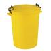 Light Duty Dustbin With Lid 110 Litre Yellow 382069
