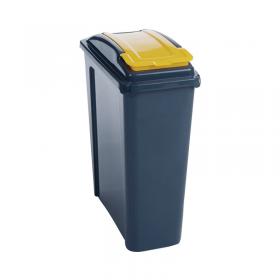 VFM Recycling Bin With Lid 25 Litre Yellow 384283 SBY28518