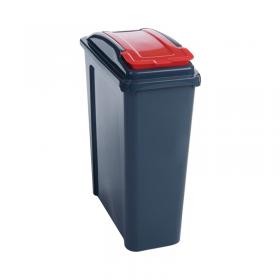 VFM Recycling Bin with Lid 25 Litre Red 384285 SBY28520