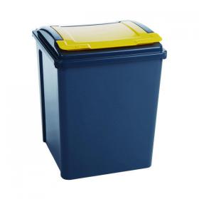 VFM Recycling Bin with Lid 50 Litre Yellow (Dimensions: 390x400x510mm) 384287 SBY28522