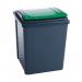 VFM Recycling Bin With Lid 50 Litre Green 384288 SBY28523