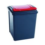 VFM Recycling Bin With Lid 50 Litre Red 384289 SBY28524