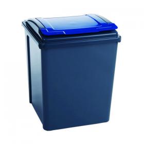 VFM Recycling Bin with Lid 50 Litre Blue 384290 SBY28525