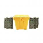 Heavy Duty Lockable Salt and Grit Bin Yellow 110L with Brown Rock Salt 395099 SBY40183