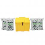 Heavy Duty Lockable Salt and Grit Bin Yellow 110L with White De-icing Salt 395100 SBY40184