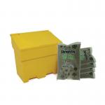 Rota-moulded Stackable Salt and Grit Bin Supplied with Brown Salt Yellow 170L 395103 SBY40187