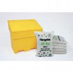 Rota-moulded Stackable Salt and Grit Bin Supplied with White Salt Yellow 170L 395104 SBY40188