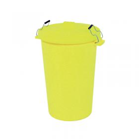 Slingsby Dustbin With Clip On Lid Yellow 90L 415696 SBY415696