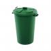 Plastic Dustbin with Locking Clip Lid 90 Litre Green 415697 SBY415697