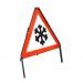 Winter Hazard Snow and Ice Warning Sign 600mm RedWhite 403076 SBY48040