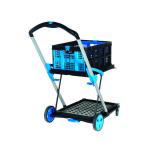 Large Folding Trolley with Folding Box Black/Blue 415149 SBY59333