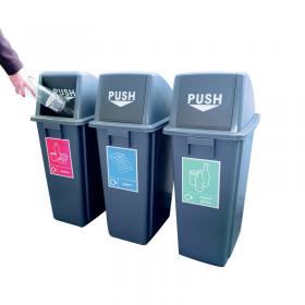 Slingsby VFM Slim Recycling Bins with Range of Stickers (Set of 3) 416995 SBY61040
