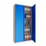 Phoenix SC Series SC1910GBE 2 Door 4 Shelf Steel Storage Cupboard Grey Body & Blue Doors with Electronic Lock SC1910GBE