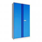 Phoenix SC Series SC1910GBE 2 Door 4 Shelf Steel Storage Cupboard Grey Body & Blue Doors with Electronic Lock SC1910GBE