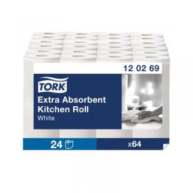 Tork Extra Absorbent Kitchen Roll 2-Ply White (Pack of 24) 120269 SCA00630