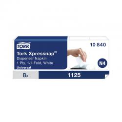 Tork Xpressnap 1-Ply Napkins 4 Fold White (Pack of 1125) 10840 SCA05398
