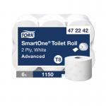 Tork SmartOne Toilet Roll 2-Ply White 1150 Sheets (Pack of 6) 472242 SCA05853