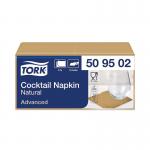 Tork Cocktail Napkins 2-Ply 4 Fold Natural (Pack of 200) 509502 SCA22821