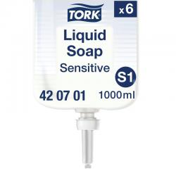 Tork Extra Mild Liquid Soap Refill S1 Non Perfumed 1 Litre (Pack of 6) 420701 SCA39437