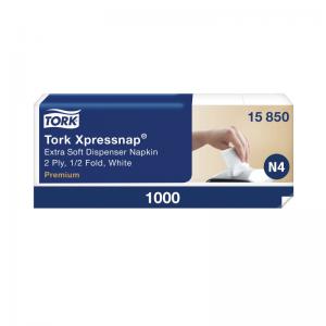 Tork Xpressnap 2-Ply Napkins 2 Fold White Pack of 1000 15850 SCA53991