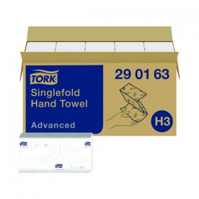 Tork Singlefold Hand Towel H3 White 250 Sheets (Pack of 15) 290163 SCA54266