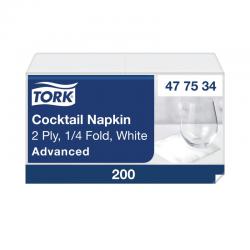 Tork Cocktail Napkins 2-Ply White (Pack of 200) 477534 SCA77312
