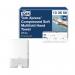 A stack of compact, soft, multifold hand towels from Tork, with over 2000 sheets and a dispenser included.