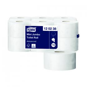 Tork T2 Mini Jumbo Toilet Roll 2-Ply (Pack of 12) 120238 SCA89996