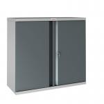 Phoenix SCL Series SCL0891GAK 2 Door 1 Shelf Steel Storage Cupboard Grey Body & Anthracite Grey Doors with Key Lock SCL0891GAK