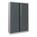 Phoenix SCL Series SCL1491GAK 2 Door 3 Shelf Steel Storage Cupboard Grey Body & Anthracite Grey Doors with Key Lock SCL1491GAK