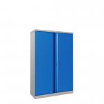 Phoenix SCL Series SCL1491GBK 2 Door 3 Shelf Steel Storage Cupboard Grey Body & Blue Doors with Key Lock SCL1491GBK